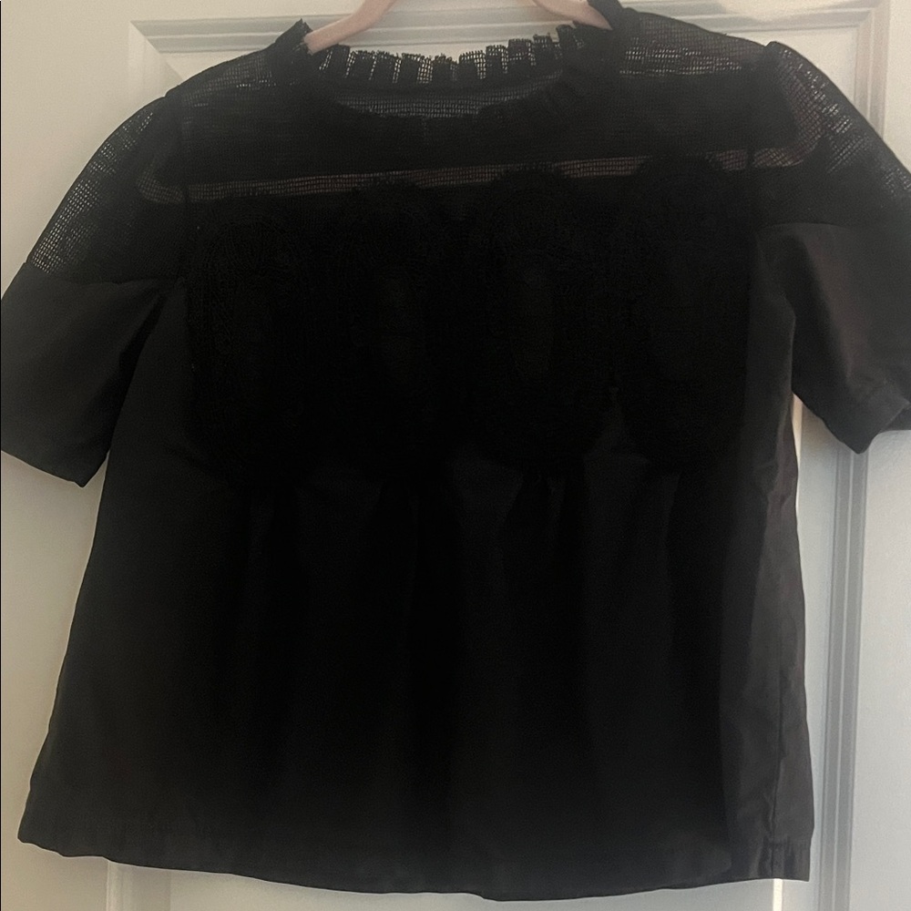 Elegant Black Lace Women's Top Sz S
